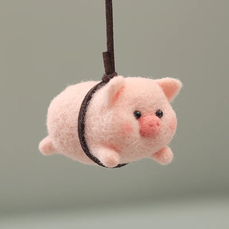 pig Wool Felt DIY Handmade Material Package cartoon Stitching Handmade Festival Craft Funny Poke Poke Craft Felting Starter Kits