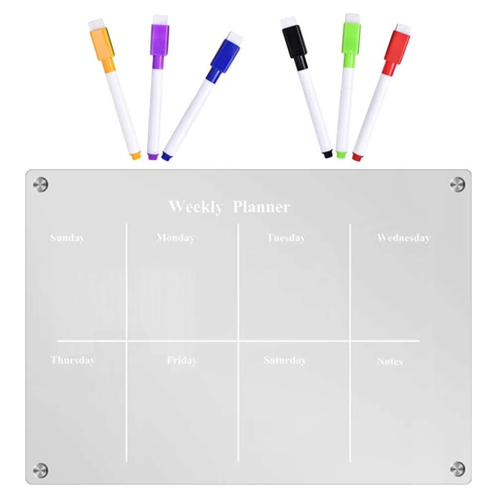 Magnetic Transparent Whiteboard Clear Dry Erase for Fridge Wall Calendar Acrylic Blank Message