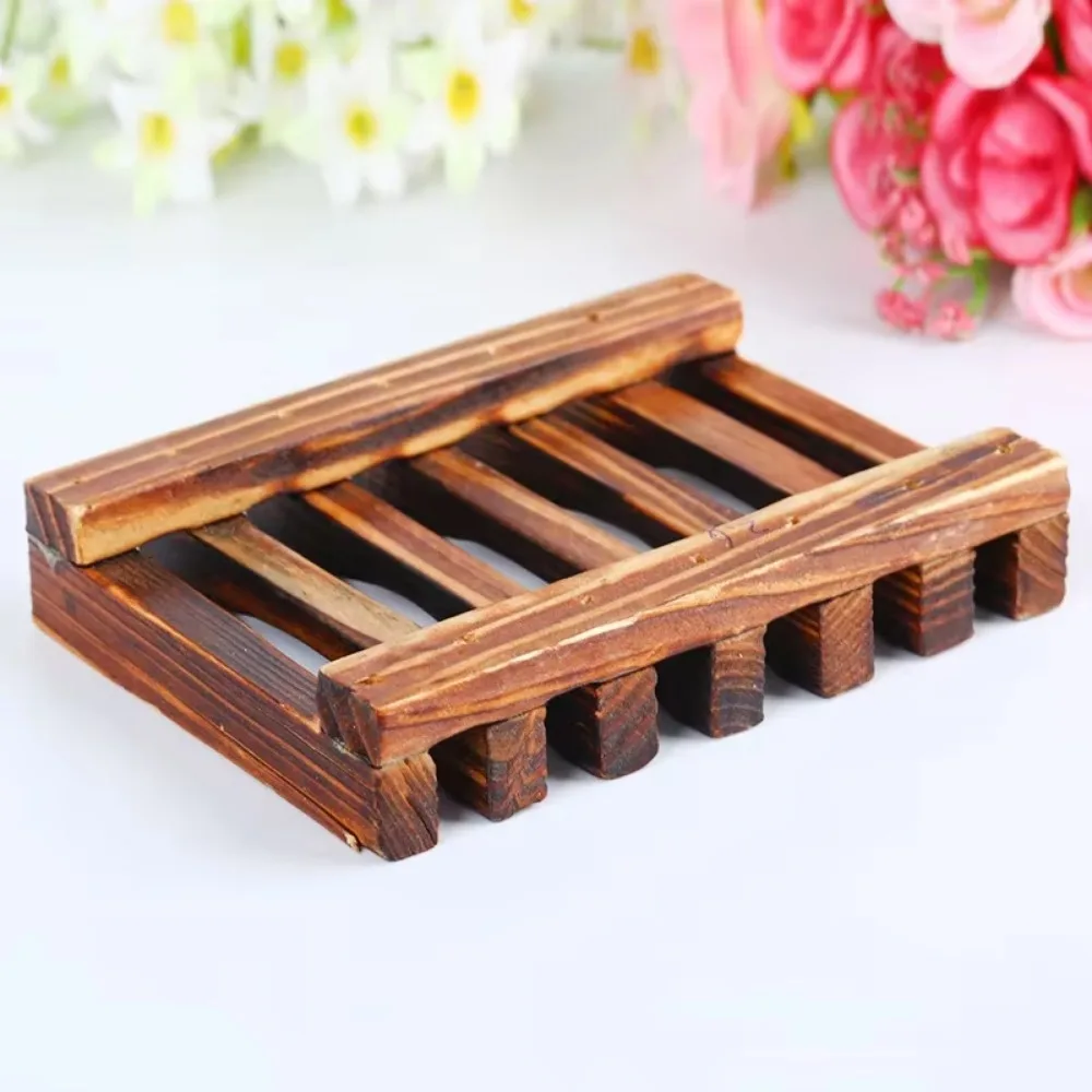 Soap Holder Natural Bamboo Dishes Bath Soap Holder Bamboo Case Tray Wooden Prevent Mildew Drain Box Bathroom Washroom Tools