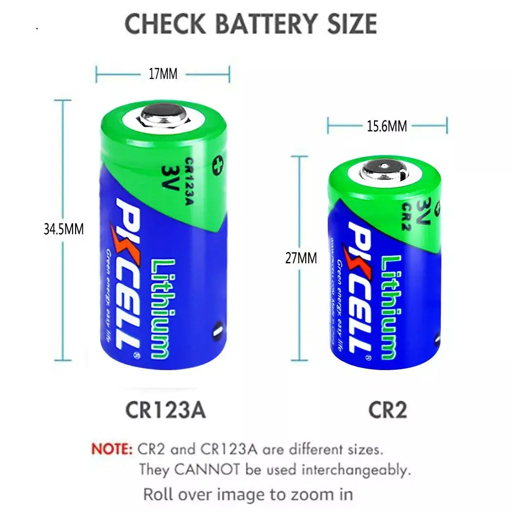 2PCS 3v 850mAh Lithium Battery CR2 CR15H270 for Digital Camera Photographic Device LED Flashlight