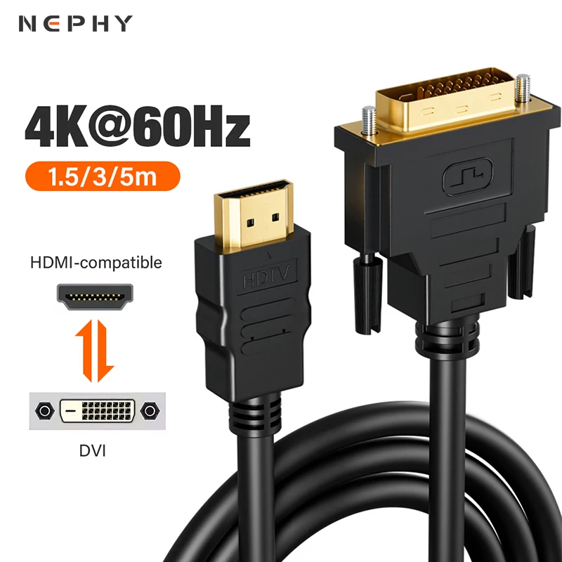 DisplayPort To DVI Adapter Cable - Male To Female Converter For PC, Laptop, Monitor
