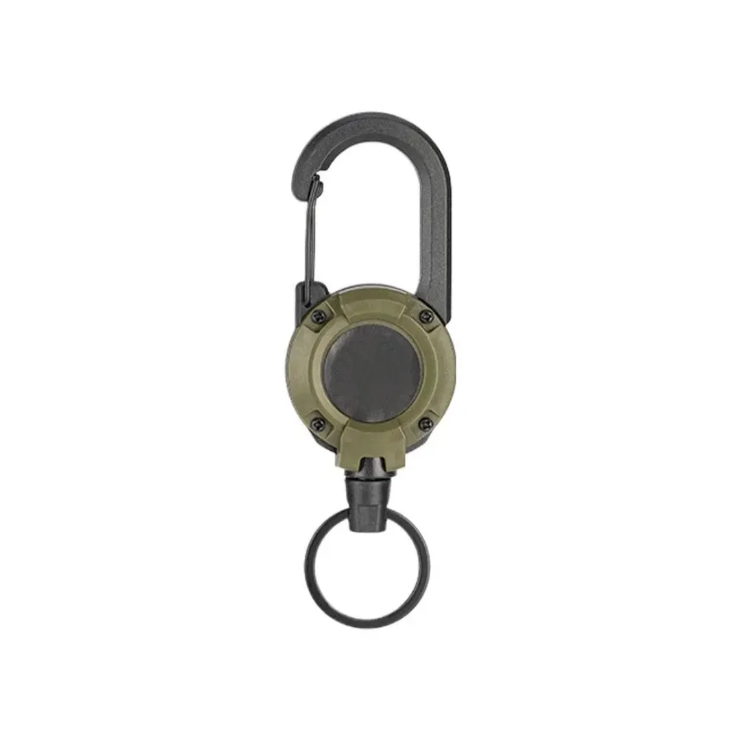 1 stücke Heavy Duty Versenkbare Pull Abzeichen ID Reel Karabiner Schlüssel Kette Stahl Draht Seil Schnalle Schlüssel Halter Outdoor Schlüsselbund werkzeuge – Detail 1