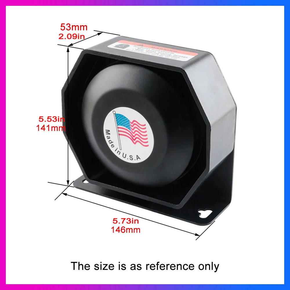 범용 시끄러운 경보 확성기 톤 12V 200W 자동차 사이렌 자동차 경보 증폭기 자동차 경고 경적에 대 한 여분의 얇은 시끄러운 스피커