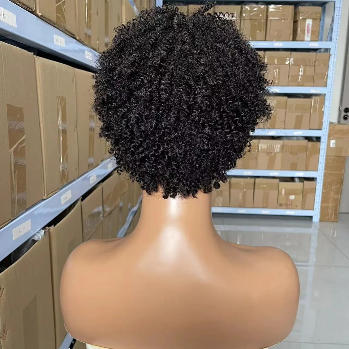 8inch Afro Kinky Curly Full Machine Short Wigs Human Hair High Quality Brazilian Virgin Hair Wig For Black Women Daily Use
