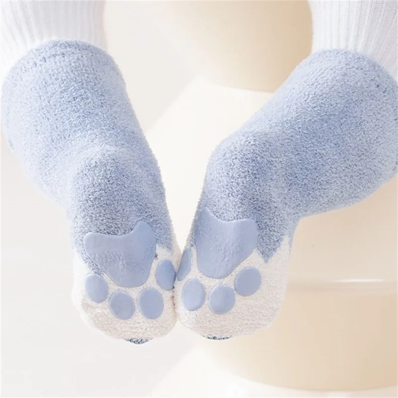 Lawadka Winter Newborn Baby Girl Boy Socks Anti Slip Coral Fleece Toddler Socks For Girls Boys Thick Warm Infant Baby Sock 0-3Y 3