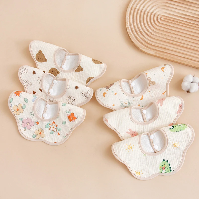 1개입  턱받이, 흡수성 침 타월, 방수 면 거즈  트림 천, 남아 여아용 반다나 스카프, 수유용 턱받이