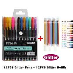 Metallic Glitter Gel Pens Set - Vibrant Colors for School, Office, Journals & Art Projects (Multi - Colored)