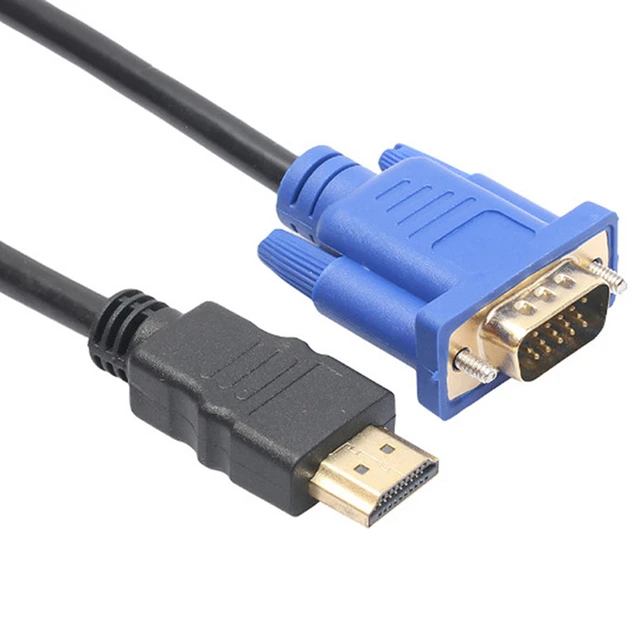 Câble HDMI vers VGA professionnel mâle vers mâle 1.8m 1080P, adaptateur AV,  convertisseur vidéo plaqué or 24K pour sortie d'affichage PC TV - AliExpress
