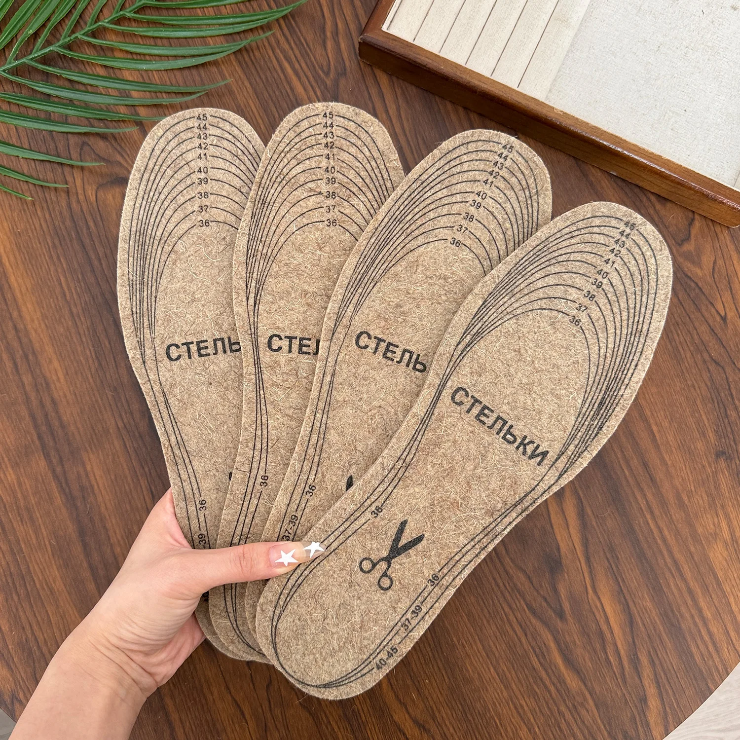 Wool Felt Insoles for Men Women Scalable Warm Shock-absorbing Insoles Shoes Pads Breathable Boots Pad Keep Warm Thicken Insole