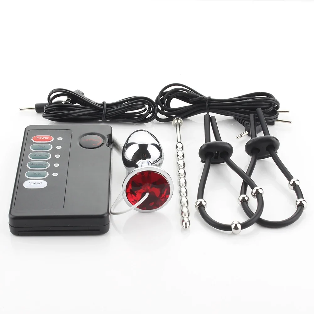 Penis Stimulator Ring Adult Anal Sex Toys Electric Shock Medical Themed Ring Urethral Plug