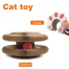 Magic Organ Cat Scratching Board Interactive Cat Toy with Ball Scalable Round Corrugated Cat Scratcher Toy Kitten Game Supplies 2