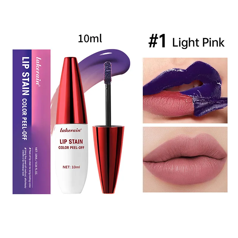 thumbnail image 1 of Peel Off Lip Gloss Matte Outline Contour Tattoo Lip Stain Waterproof Transfer Resistant Tear Off Natural Rose Pink Lip Tint, 1 of 5