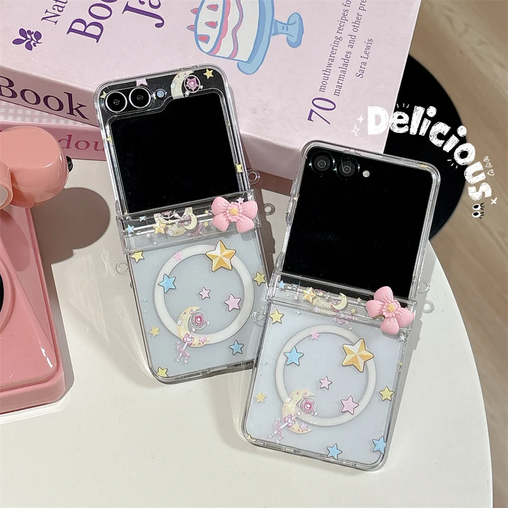Korean Cute Star Magic Wand Magnetic Phone Case with Magsafe Stand