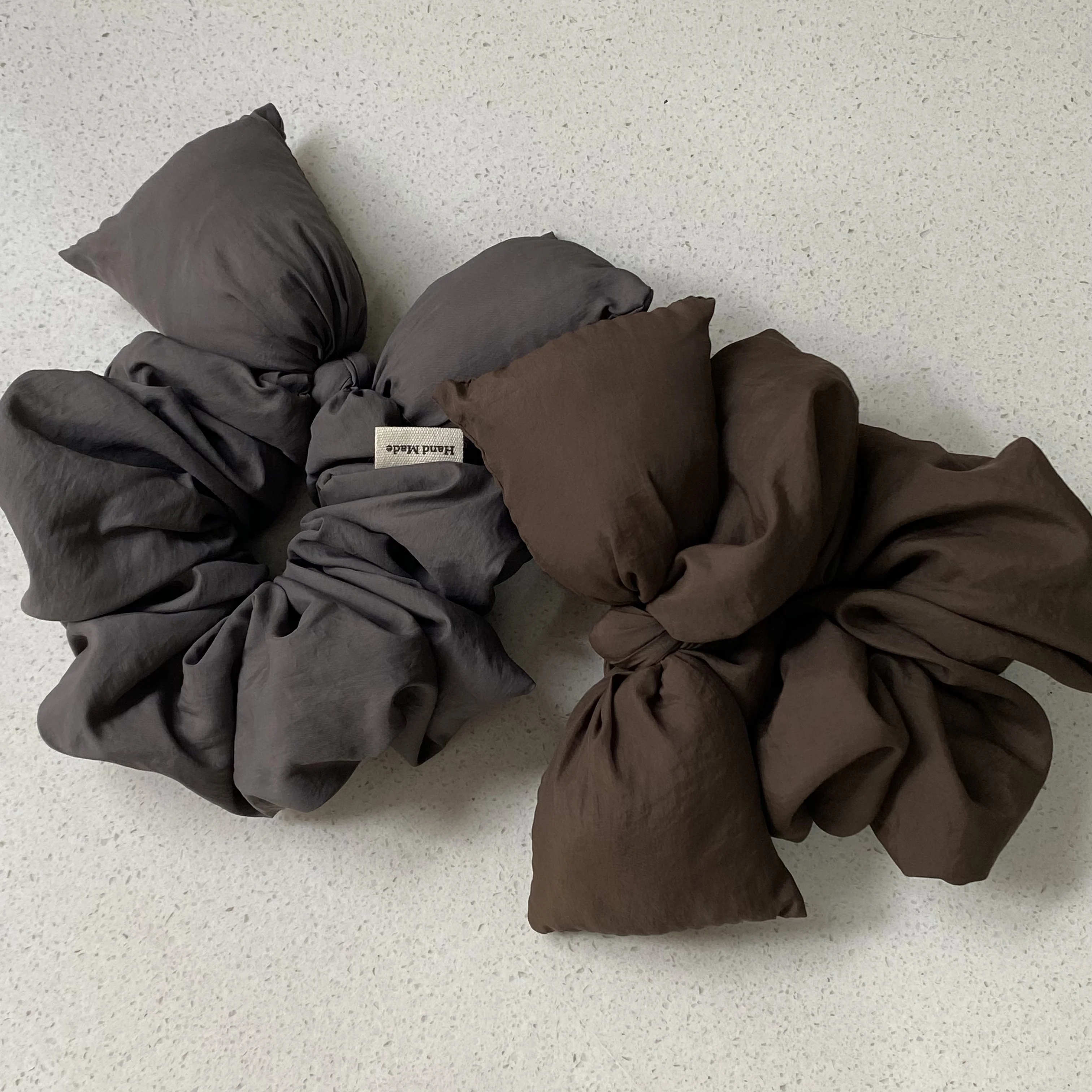 1pc Oversized Bow Hair Scrunchies Set, Brown And Gray Large Bow Hair Ties, Chic And Voluminous Hair Accessories For Women