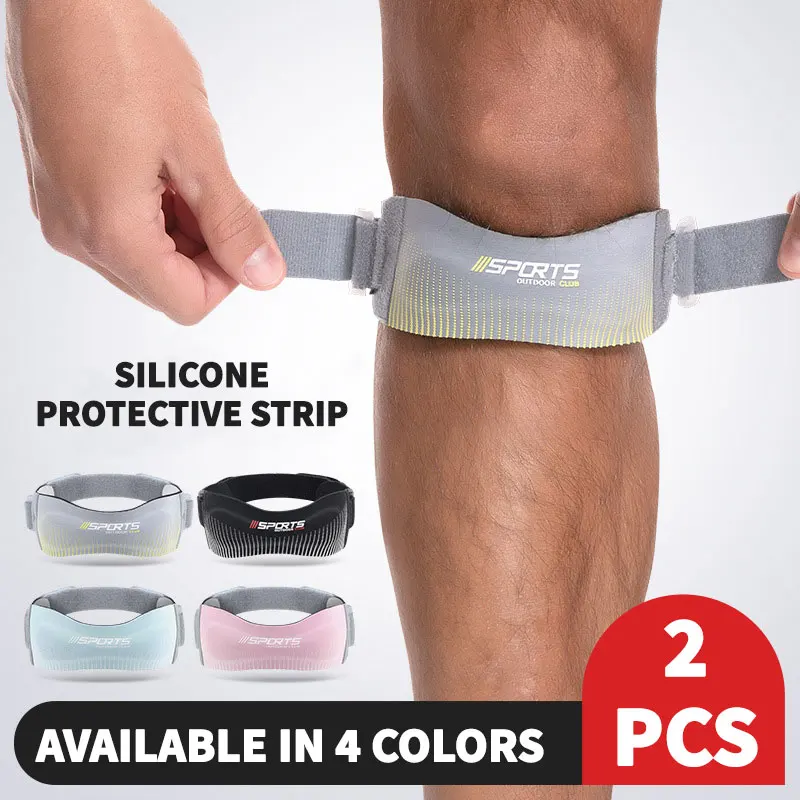 Knee Pad 2 pcs Adjustable Knee Strap for Badminton Running