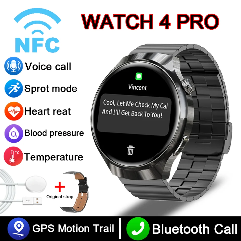 GT4 Smart Watch Men Watch 4 Pro AMOLED HD Screen Bluetooth Call NFC Health Monitoring Smartwatch New Watch GT4 For Huawei 18