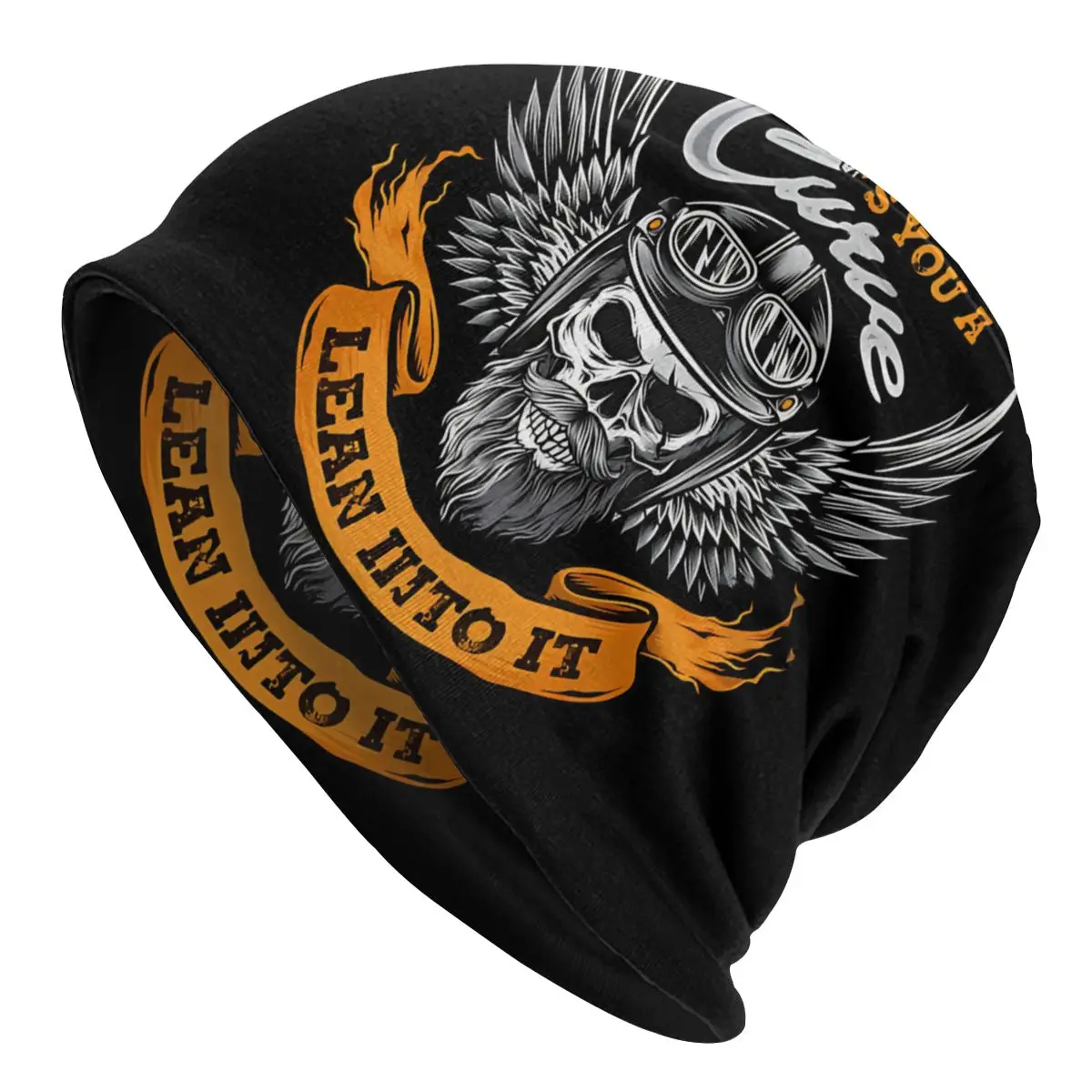 Skull Outdoor Hats When Life Throws You A Curve Motivation Biker Bonnet High Quality Skullies Beanies Caps