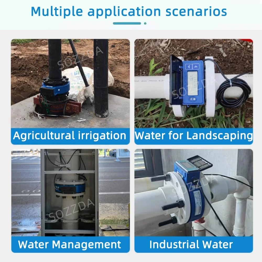 Ultrasonic Water Meter DN50 DN65 DN80 DN100 Water Liquid Pipeline Ultrasonic Flow Meter RS485 Communication Remote