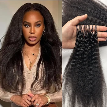 Kinky Straight Crochet Human Hair Extensions Knotless Pre-Separated Crochet Hair Reusable 60g 50strands Natural Black for Women 1