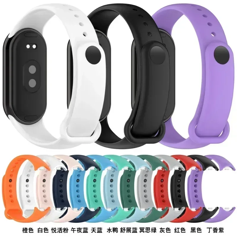 Silicone Straps For Xiaomi Band 8 Replacement Wristbands Straps Soft Breathable Skin Friendly Straps For Mi Band 8 Smart Watch 6