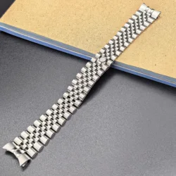 Rose Gold Solid Stainless Steel Jubilee Watchband Bracelet - 20mm (Silver)