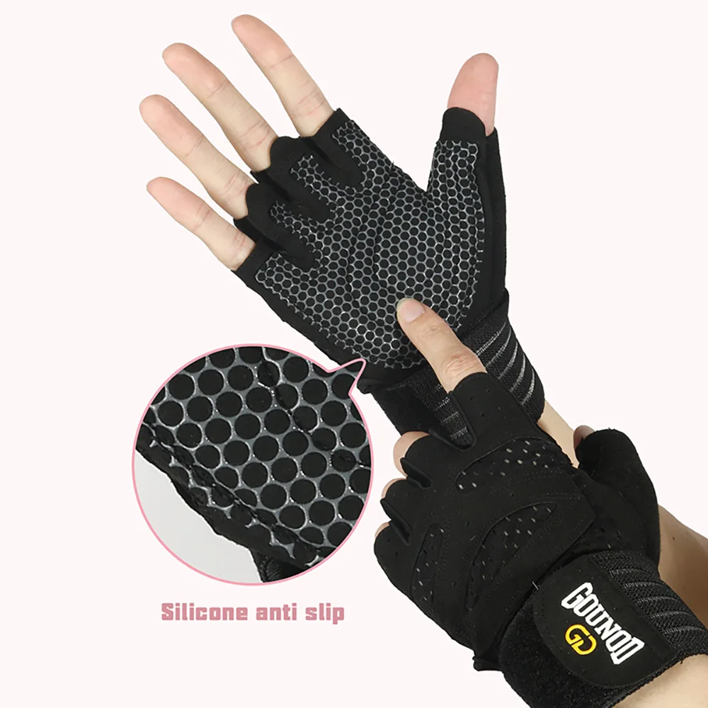 Guantes acolchados de neopreno para levantamiento de pesas para hombres y  mujeres, guantes de muñeca ventilados para atletas, sesiones de gimnasio