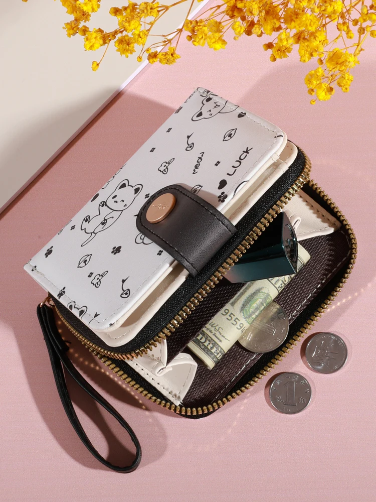 Retro Fashion Mini Flower Handbag - Zipper Closure Wallet, Lightweight and Small Size, Perfect for Women's Daily Carry Card Bag