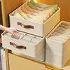 1pc Beige Foldable Drawer Organizer Stackable Fabric Storage Bin for Socks Underwear Bras Accessories Closet Organizers Storage 6