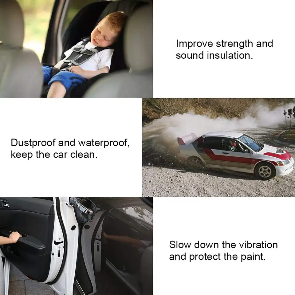 Protezioni laterali per portiere per auto a forma di U Guarnizione in gomma Protector 300 cm Guarnizioni per modanature nere Porta per auto Protezione anti graffio Protezione per bordi Strisce in gomm