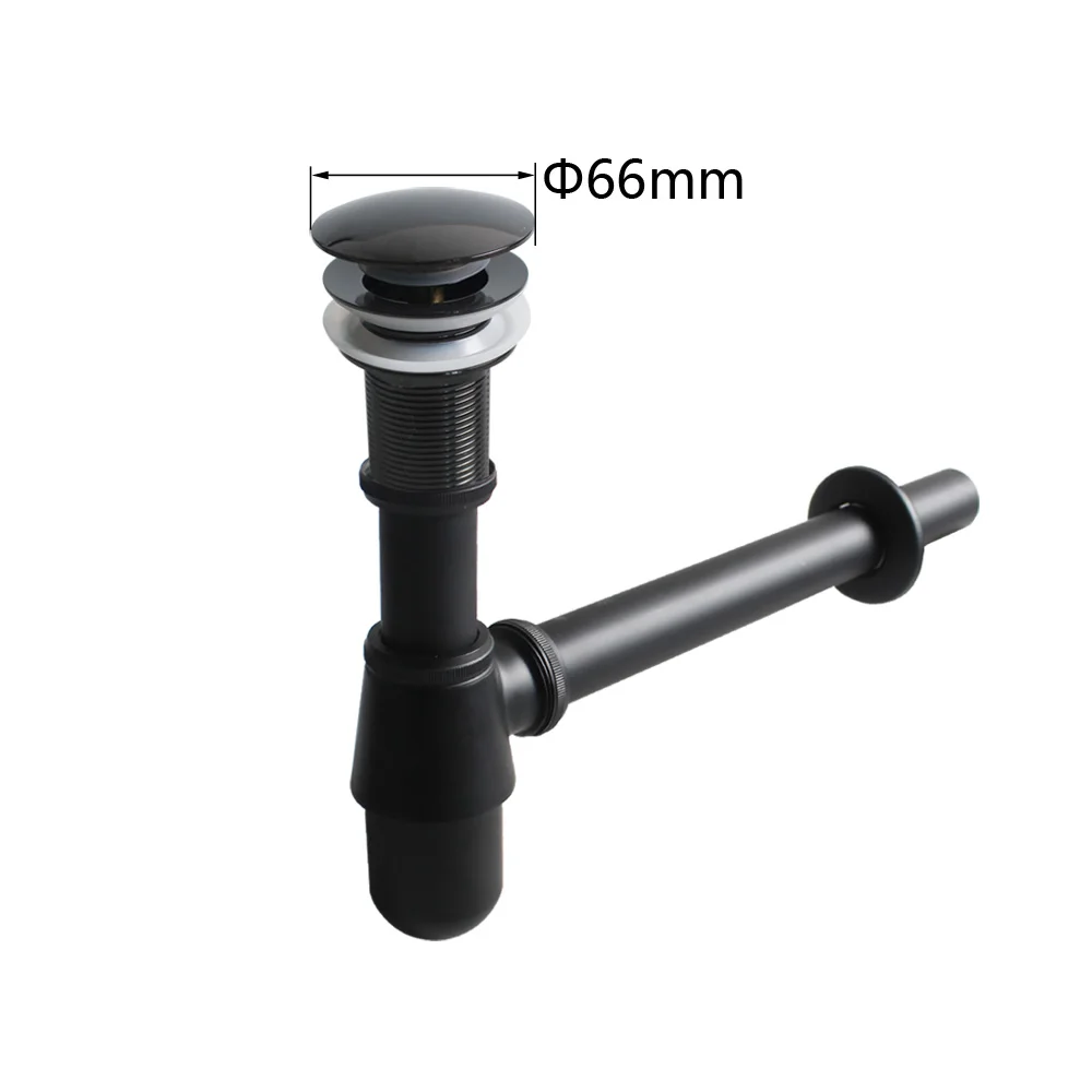 

Talea Washbasin Drainer Brass Chrome-Plated Black Color Drainage Waste Kit Without overflow, Z5157