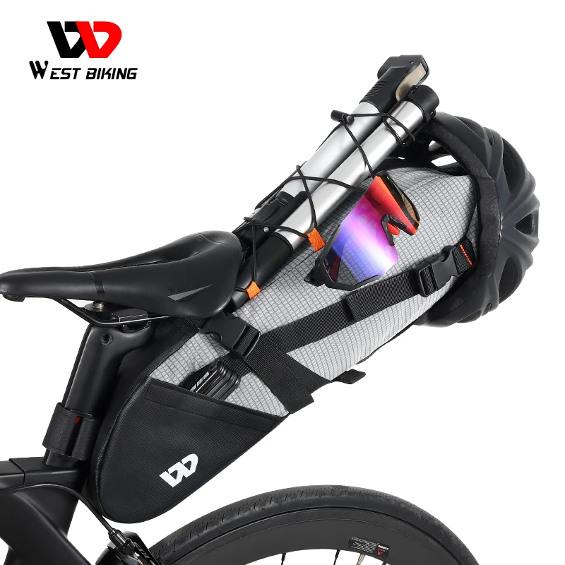 WEST BIKING Bicycle Saddle Bag 10L Foldable Under Seat Bike Bag 100