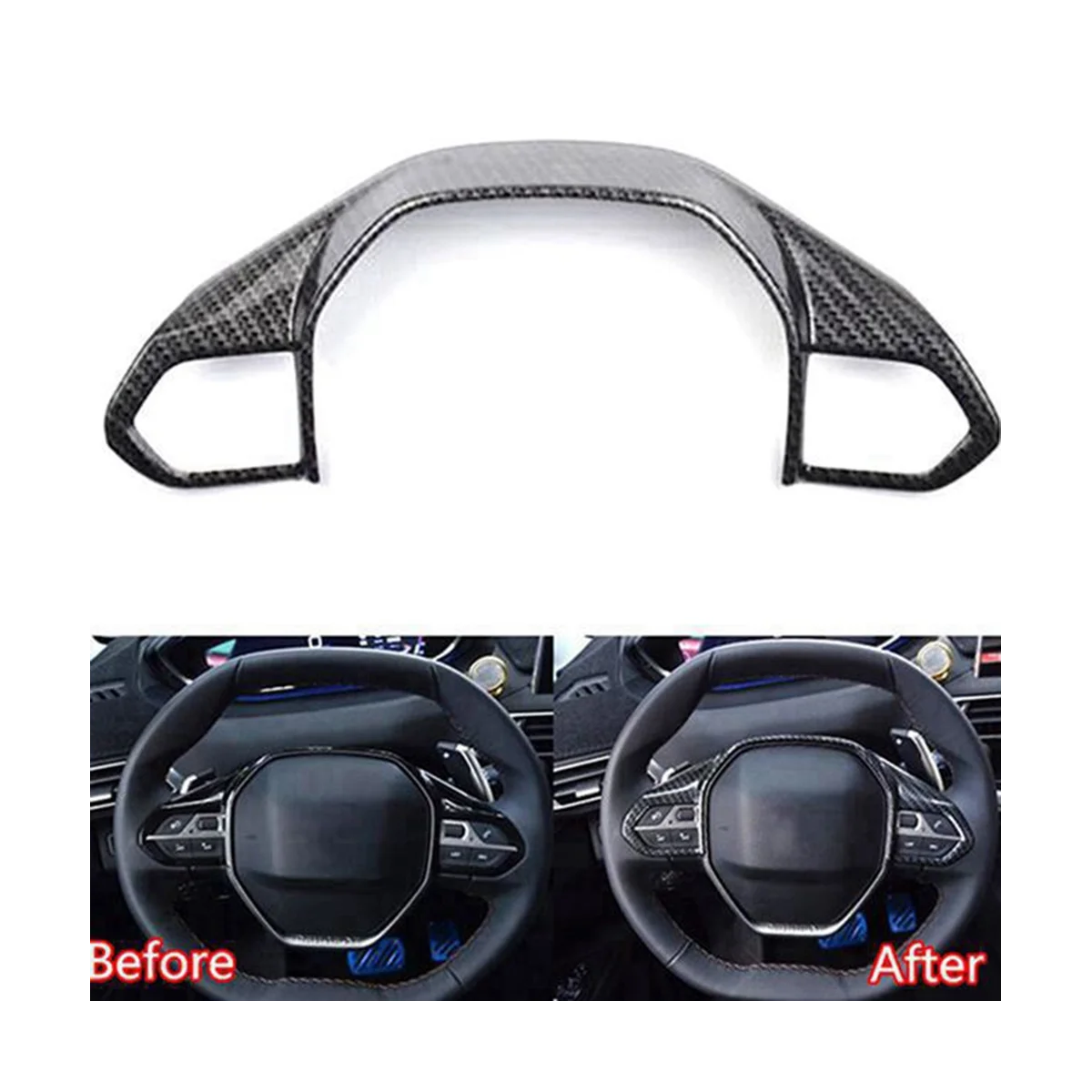 Car Styling Per Peugeot 3008 Gt 4008 5008 Abs Adesivo In Fibra Di Carbonio Coprivolante Decorativo