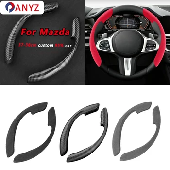 Coprivolante per auto in pelle scamosciata nera per Mazda 2 3 5 6 Atenza Axela CX30 CX4 CX5 CX8 CX30 CX9 Coprivolante per auto
