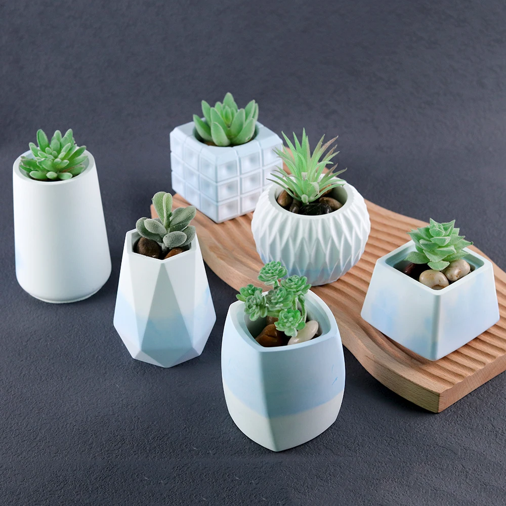 

DIY Succulent Planter Pot Silicone Molds for Handmade Plaster Cenment Vases Pen Holder Casting Mould Home Decor Crafts Ornament