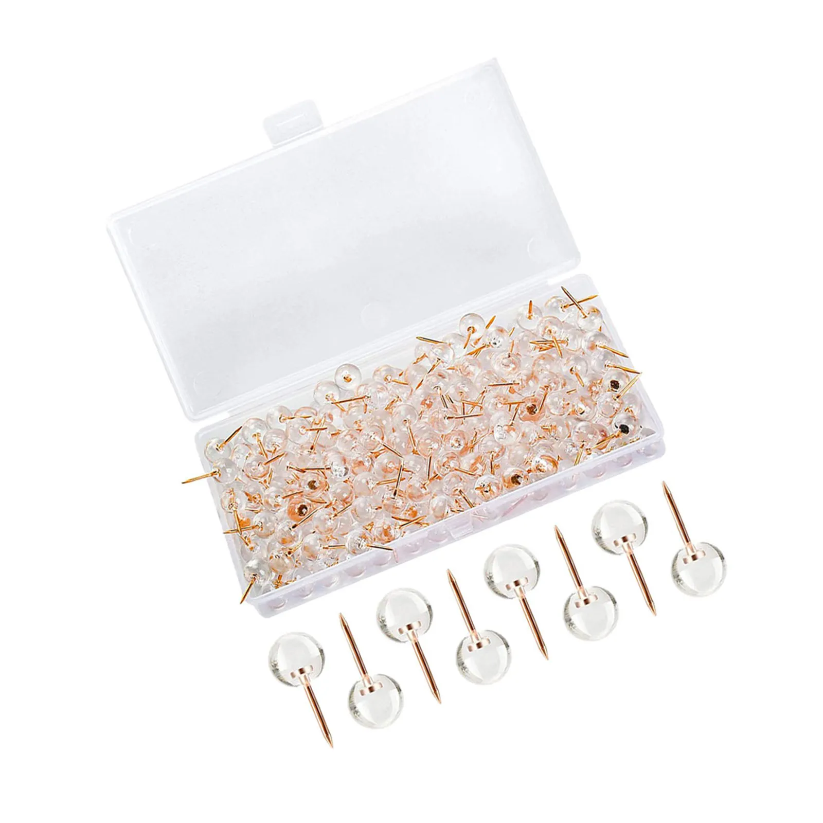 50Pcs 투명 압정 컴팩트 볼 헤드 푸시 핀 간편한 사용 다기능 코르크 보드 지도 액세서리 일상용 책상 용품