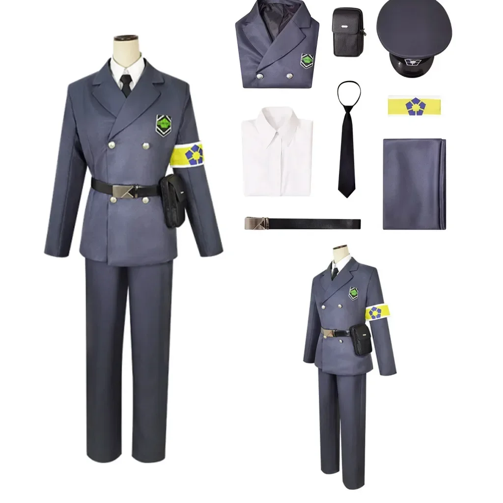 Anime Blue Lock Cosplay Costume Guards Kunigami Rin Itoshi Read Me Chi Ling Reo Barou Isagi Cosplay Police Costume Uniform Set