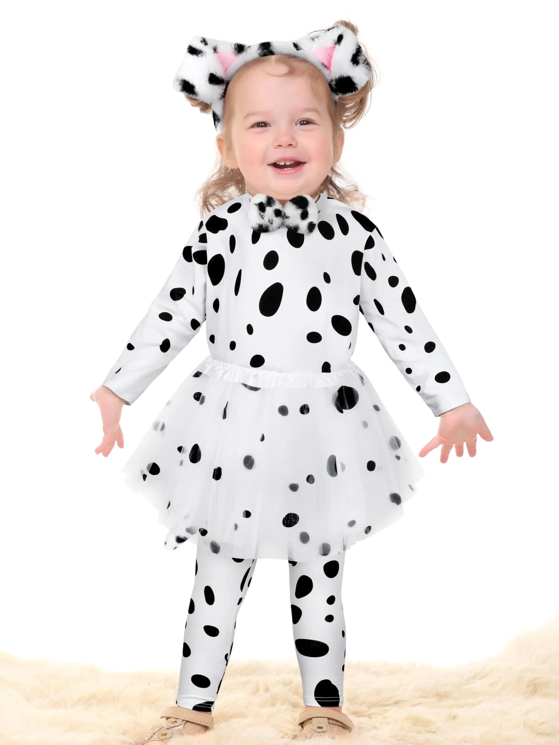 100 days School Dalmatian Costume for Kids Girls Cotton Costume Dalmatian Set T-shirt Tutu Tutu Leggings