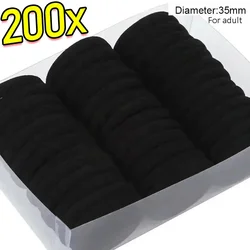 Vibrant Collection: 200 - Piece Elastic Hair Bands & Ponytail Holders Set (Black - 06)