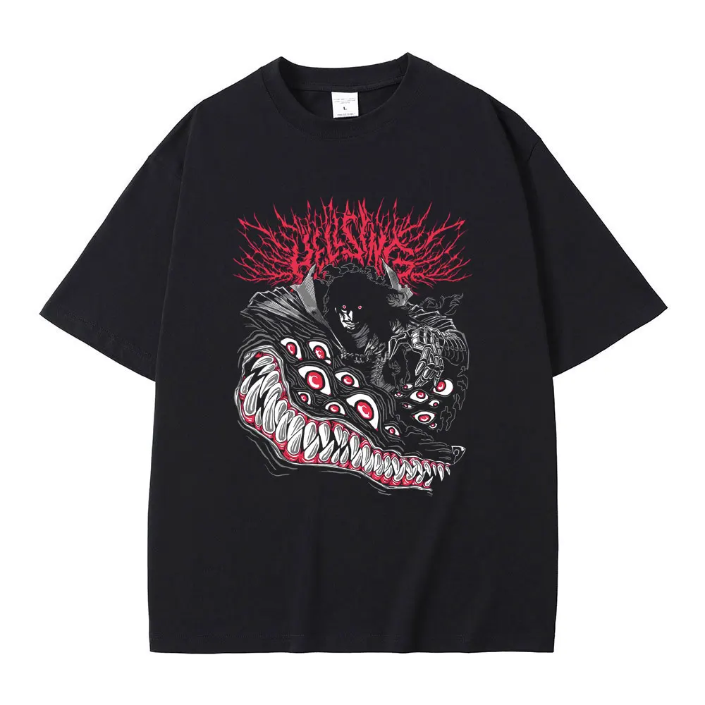 

Japanese Anime Hellsing Vampire Alucard Graphic T-shirt Male Casual Oversized T Shirts Men Women Cartoon Vintage Fashion Tshirt