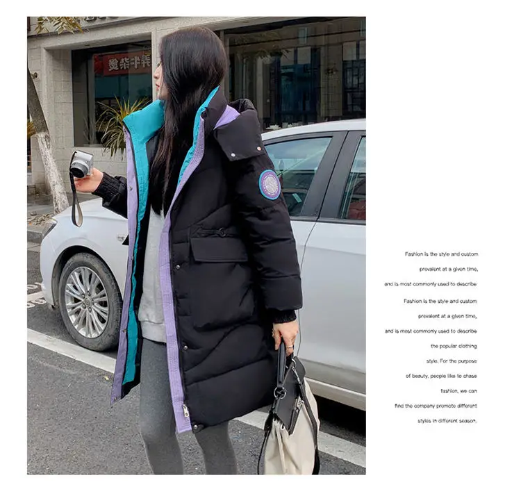 Oversized Winter Hooded Parker Women Down Jacket 2026 New Thicken Cotton Padded Coat Fashion Long Overcoat Female Warm Parkas
