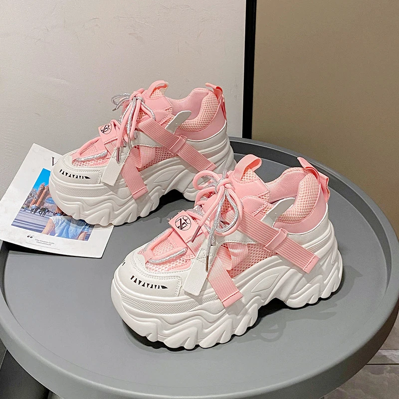 

Casual sports shoes women's shoes breathable running shoes summer mesh casual shoes thick-soled shock-absorbing running shoes