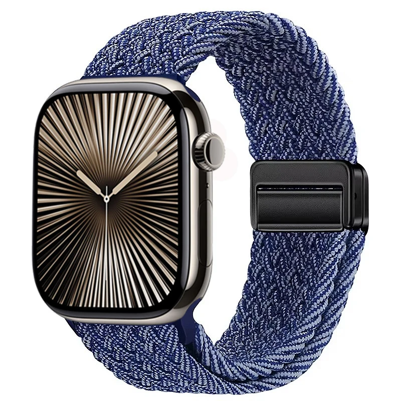 Nylon Braided Magnetic Loop Strap with Metal Accents