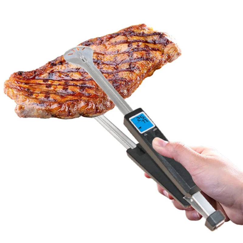 

Top Seller kitchen accessories Grill BBQ Stainless Steel Food Tong With Thermometer