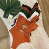 One Shoulder Swimsuit Women Swimwear 2025 Sexy Bikinis Female Biquini Hollowen Swim Suits Cut Out Bodysuit Bathingsuit Beachwear