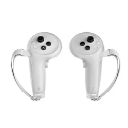 AMVR Ultra Controller Protective Cover with Knuckle Strap - Enhanced VR Gaming Grips and Handle Protector (White)