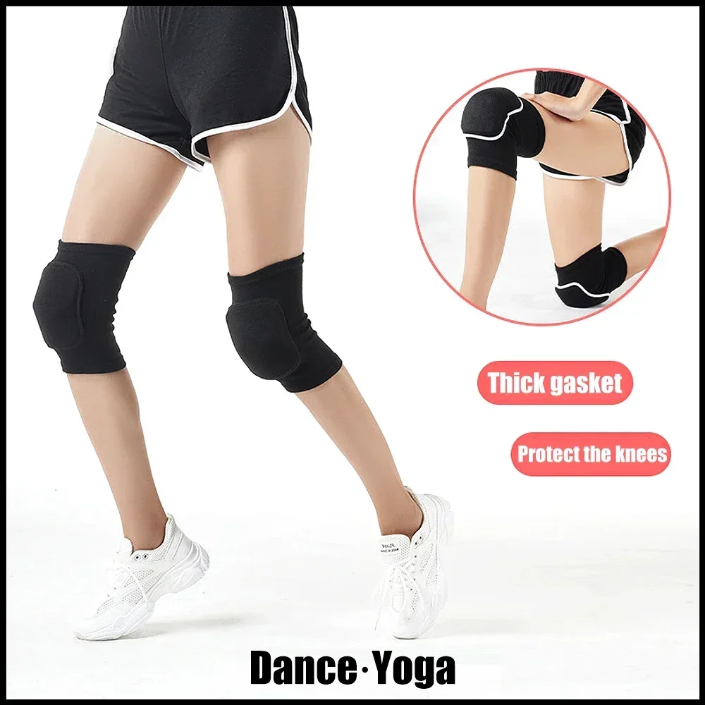 1Pair Sports Compression Knee Pads Elastic Knee Protector Thickened Sponge Brace Support Dancing Workout Training Knee Pad Knee Support