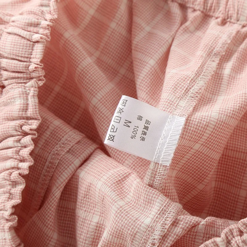 Karierte Pyjamahose Für Damen Im Minimalistischen Japanischen Stil_voghion.com