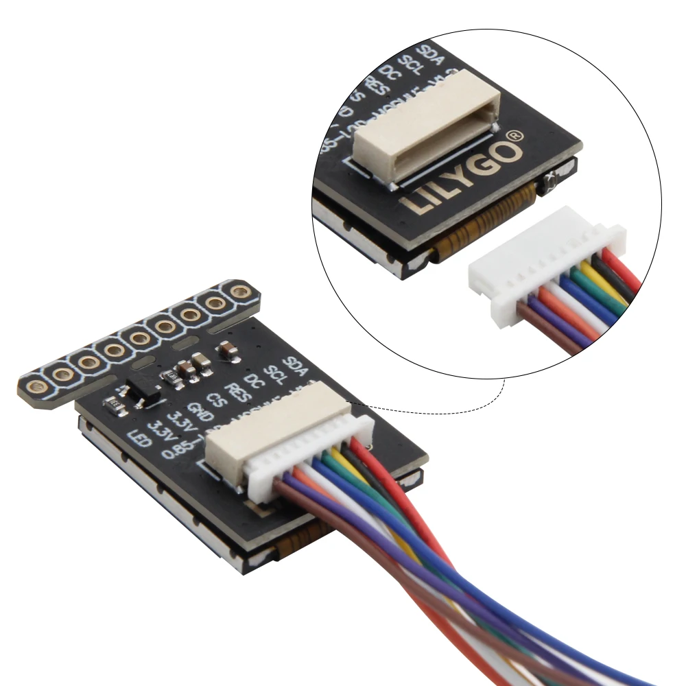 LILYGO&reg; T-0.85 Inch LCD Module GC9107 Full Color Display IPS 128*128 Screen Development Board PH1.0mm Cable Holder Arduino lcd screen display esp32 development board