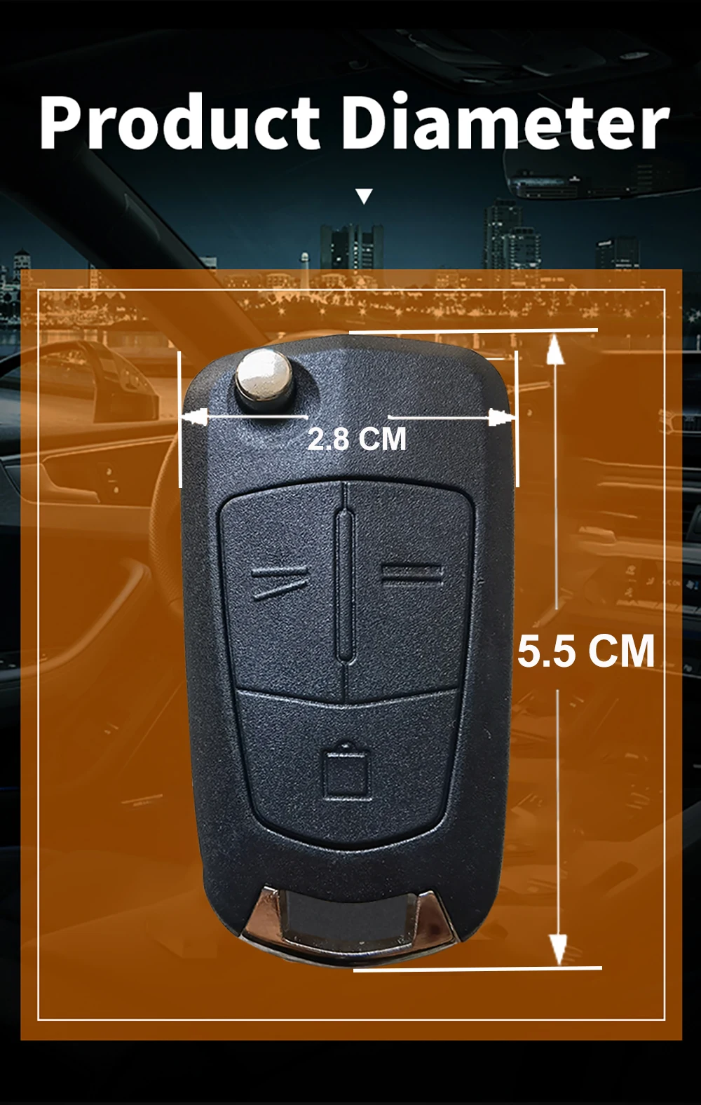 Llave Remota De 2 Botones En Blanco Para Opel Vauxhall Zafira Astra