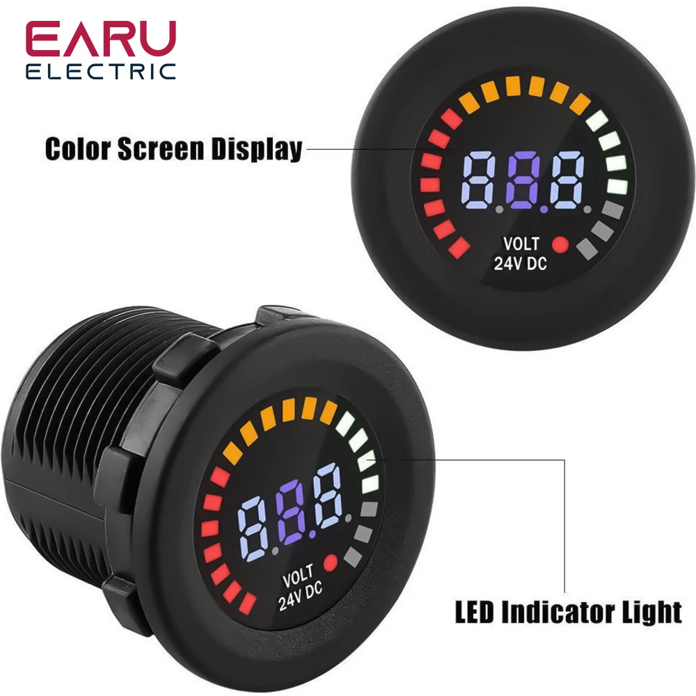 EARU CS-489A1 12V Motorcycle Car accessories LED Digital Display Voltmeter Waterproof Voltage Volt Meter Gauge Motorbikes Cars Boats ATV UTV - Image 3